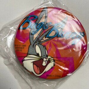 Bugs Bunny Button Vintage 1995 Looney Tunes Safety Pin Back NEW mq  Warner Broth
